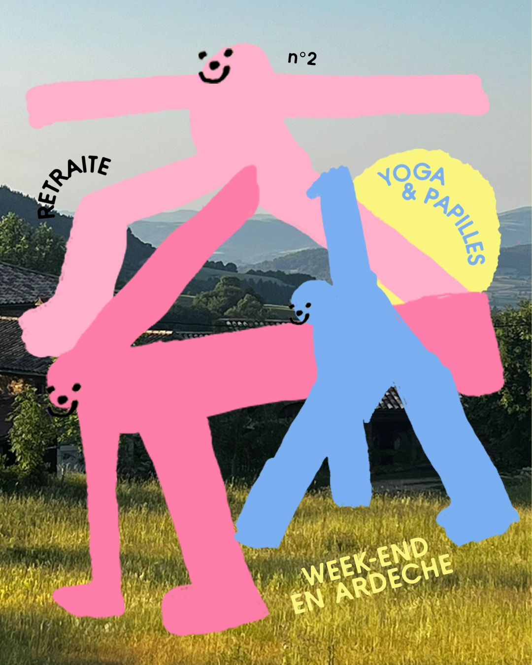 Affiche de la retraite Yoga & Papilles n°2 : un week-end en Ardèche